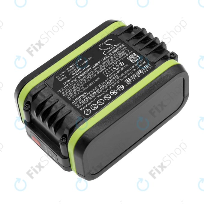 Batteria per Worx WX800.9 MAX, WX-JCR.9, WA3551.1, Li-Ion, 4950mAh, 20V, HQ