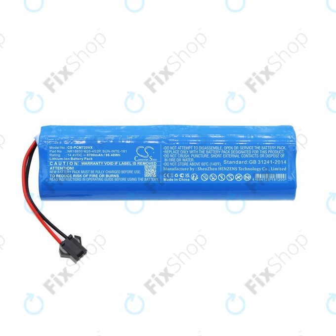 Batteria per Xiaomi Roidmi EVE Plus, Viomi, Lydsto, Proscenic, Tefal, NR18650 M26-4S2P, SUN-INTE-181, H18650CH-4S2P, Li-Ion, 6700mAh, 14.4V, HQ