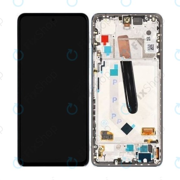Schermo per Xiaomi Poco F3, Blue, Vetro touch con cornice, 560004K11A00, Genuine Service Pack