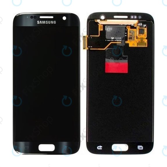 Schermo per Samsung S7 G930F, Black, Vetro touch senza cornice, GH97-18523A, GH97-18761A, GH97-18757A, Genuine Service Pack