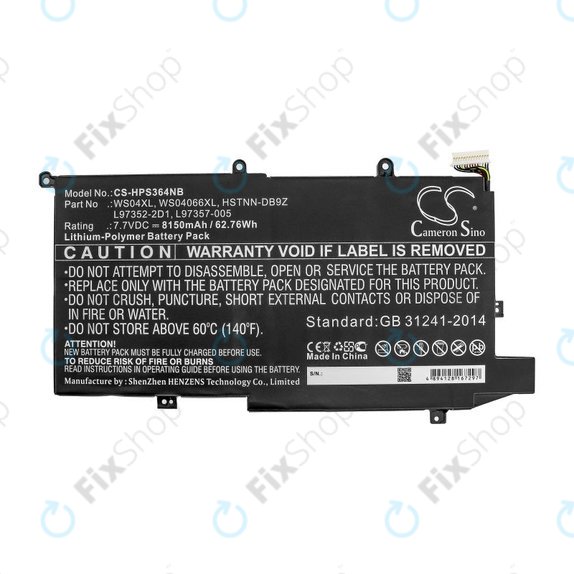Batteria per HP Spectre X360 14-EA0002NI, X360 14-EA0002NX, WS04XL, Li-Pol, 8150mAh, 7.7V, HQ