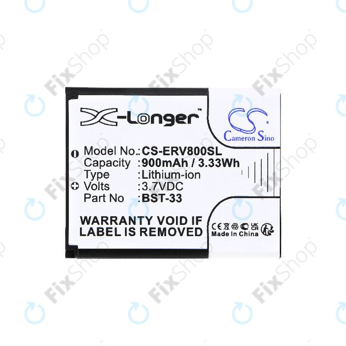 Batteria per Sony Ericsson W595, K790i, K800i, W850i, W900i, W950i, BST-33, Li-Ion, 3.7V, 900mAh, HQ