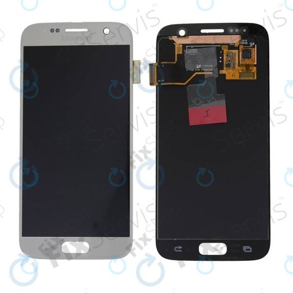 Schermo per Samsung S7 G930F, Black, Vetro touch senza cornice, GH97-18523A, GH97-18761A, GH97-18757A, Genuine Service Pack
