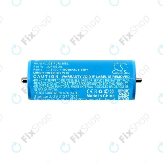 Batteria per Braun Silk-épil 5, Silk-épil 7, Silk-épil 9, UR18500L, Li-Ion, 1900mAh, 3.6V, HQ