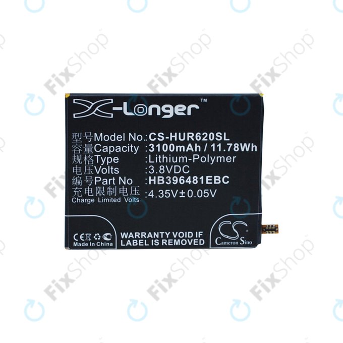 Batteria per Huawei Ascend Y6 2, Honor 5a, Huawei G7 Plus, HB396481EBC, Li-Pol, 3.8V, 3100mAh, HQ