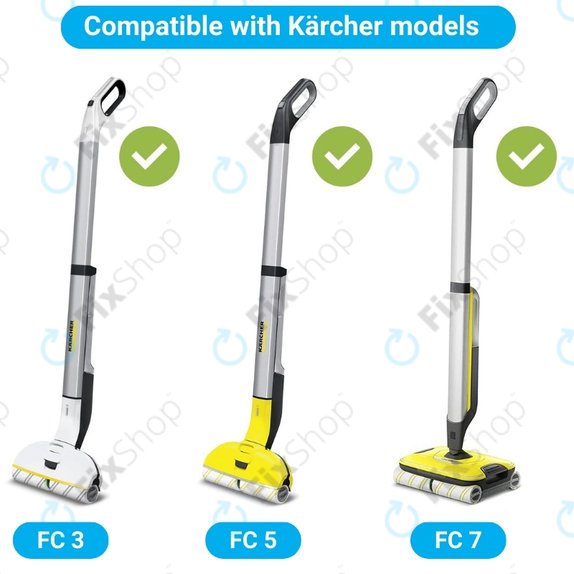 Set di rulli per pietra per Kärcher FC 3, FC 5, FC 7, Black