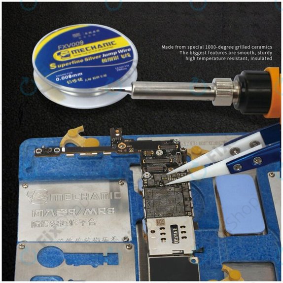 Pinzetta ceramica di precisione resistente al calore con punta dritta appuntita, Mechanic CF-11