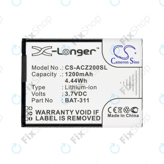 Batteria per Acer Liquid Z200, BAT-311, Li-ion, 3.7V, 1200mAh, HQ
