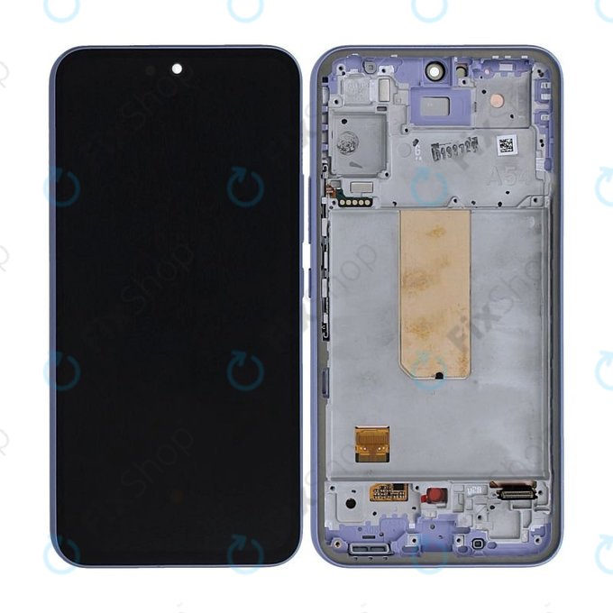 Schermo per Samsung A54 5G A546B, Light Violet, Vetro touch con cornice, GH82-31231D, GH82-31232D, Genuine Service Pack