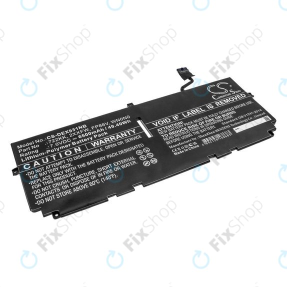 Batteria per Dell XPS 13 9300, 9380, 9310, 2XXFW, Li-Pol, 6500mAh, 7.6V, HQ