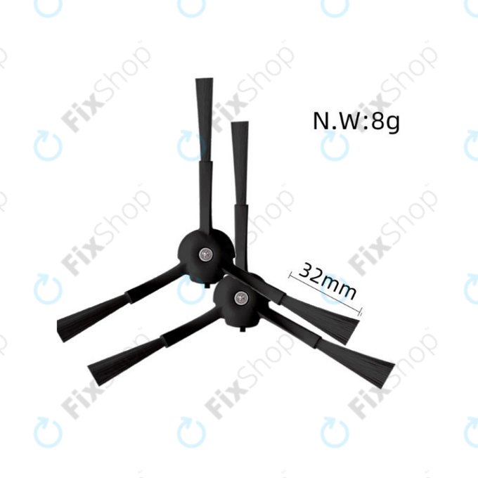 Set di ricambi per Xiaomi Roborock S8, S8+, S8 Pro Ultra (1 paio di spazzole principali, 2x filtro, 2x spazzola laterale - Black)