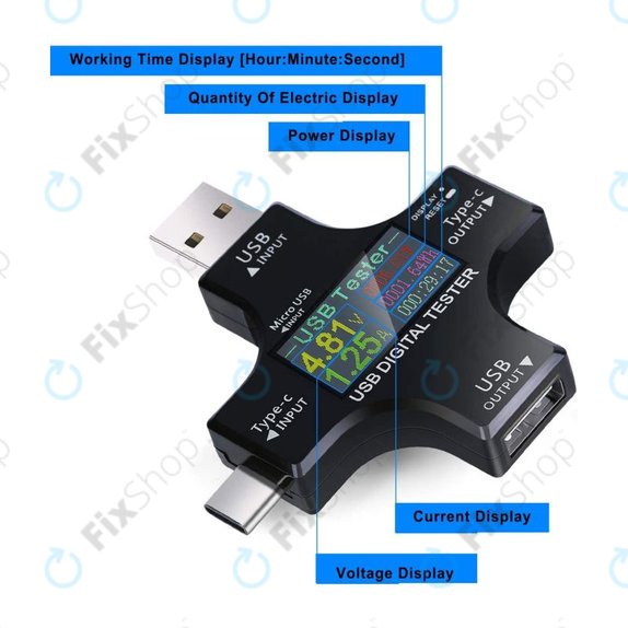 Tester digitale USB con USB-C e USB 3.0, Eversame 2in1
