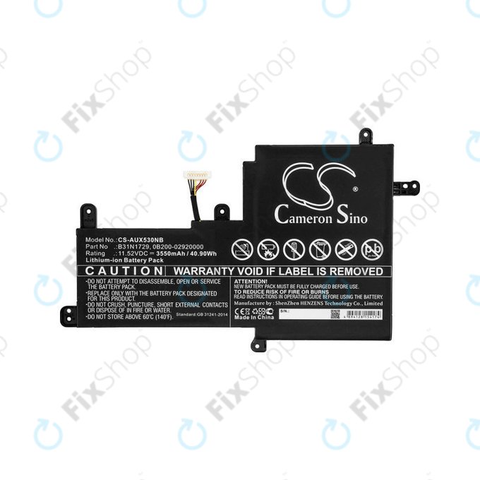 Batteria per Asus VivoBook S15, X530, B31N1729, Li-Ion, 3550mAh, 11.52V, HQ