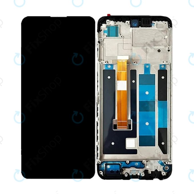 Schermo per Realme C55, Black, Vetro touch con cornice
