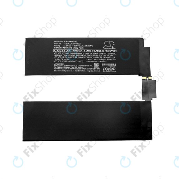 Batteria A2042 per Apple iPad Pro 11.0" (1st Gen 2018), 020-02507, 7700mAh, HQ