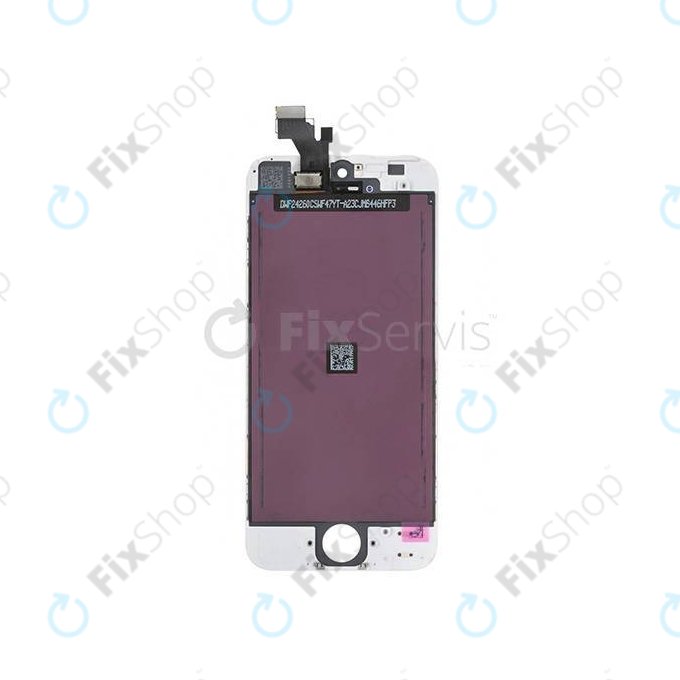 Schermo per iPhone 5, White, Vetro touch con cornice