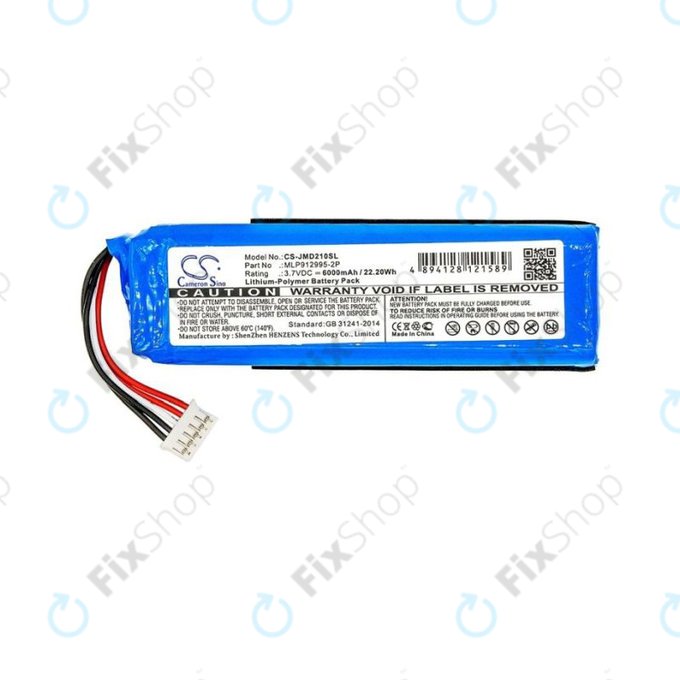 Batteria per JBL Charge 2+, Li-Pol, 6000mAh, HQ
