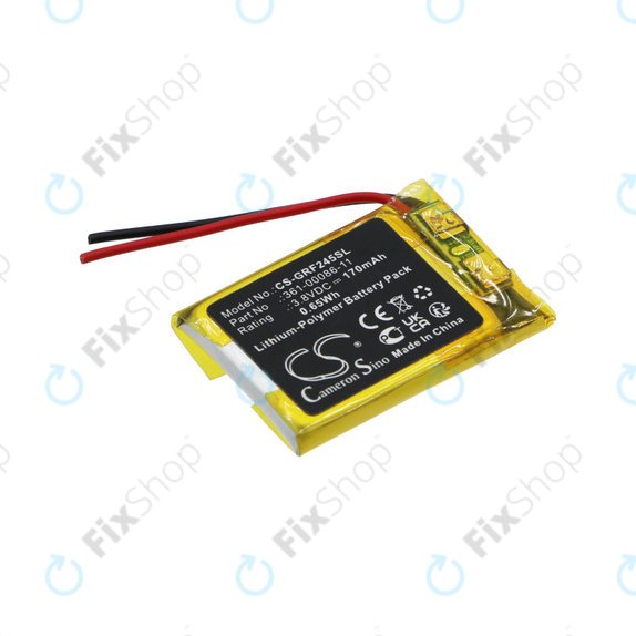 Batteria per Garmin Forerunner 245, Forerunner 245 Music 361-00086-11, Li-Pol, 170mAh, 3.8V, HQ