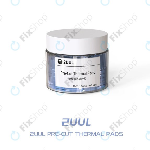 Pad termici in silicone pretagliati 12 x 12 x 1,5 mm, 100 pz, 2UUL