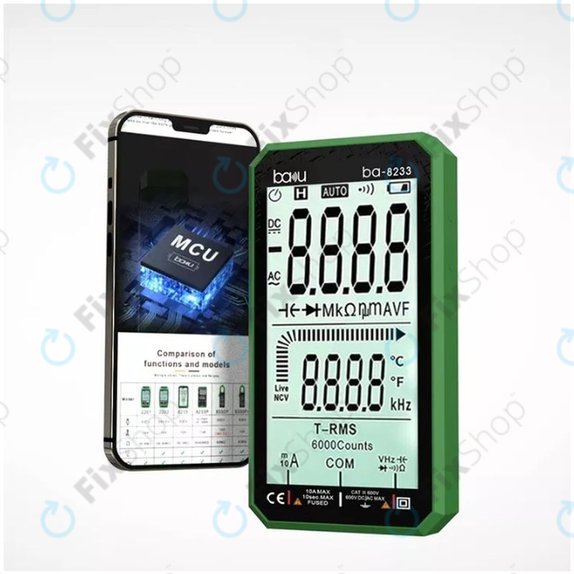 Multimetro digitale professionale con touch screen, Baku BA-8233