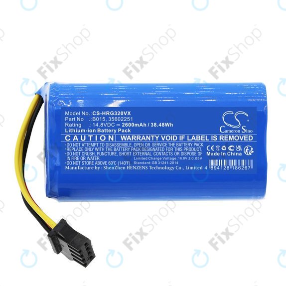 Batteria per Hoover HGO31, HGO32 HGO33 B015, Li-Ion, 2600mAh, 14.8V, HQ