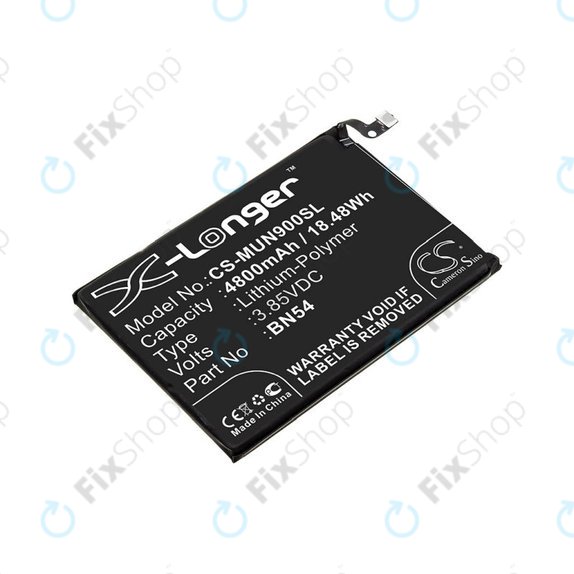 Batteria per Xiaomi Redmi 9 M2004J19G, 4800mAh, Li-Pol, 3.85 V, BN54, HQ
