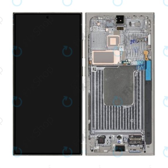 Schermo per Samsung S24 Ultra S928B, Titanium Gray, Vetro touch con cornice, GH82-33396A, Genuine Service Pack