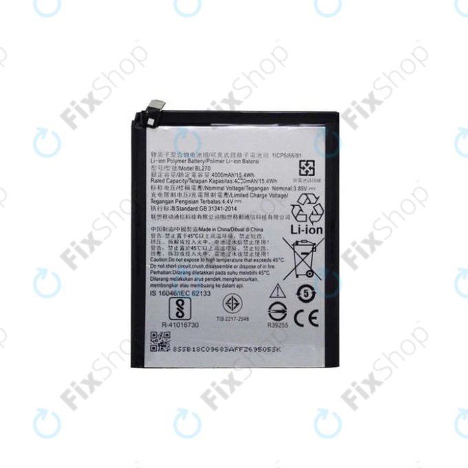 Batteria per Motorola Moto G6 Play XT1922, Lenovo K6 Note, Moto E5 XT1944, BL270, 4000mAh