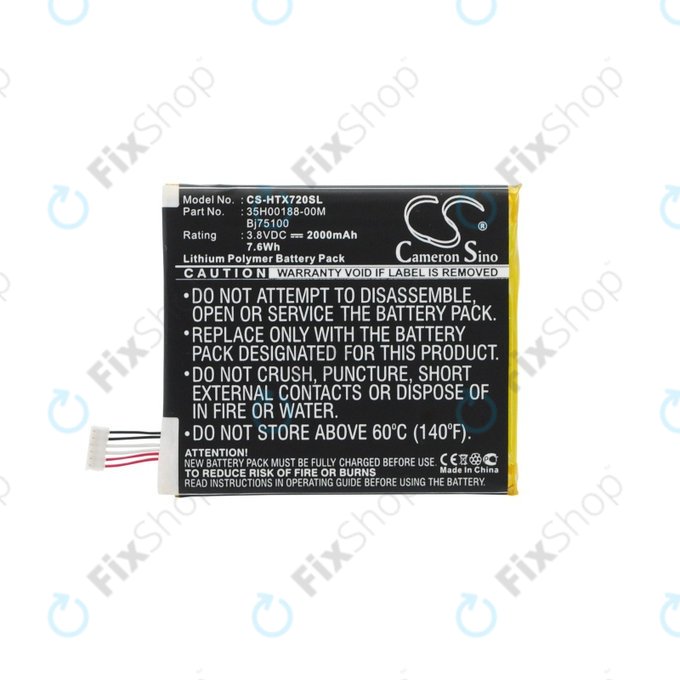 Batteria per HTC EVO One, 2000mAh, Li-Pol, 3.8 V, BJ75100, HQ