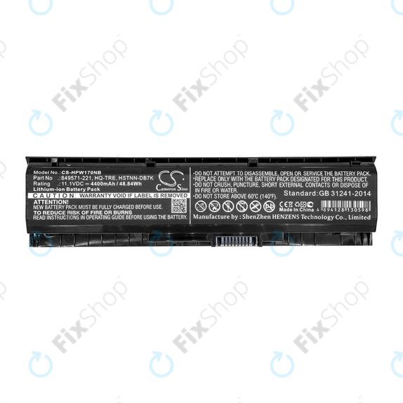 Batteria per HP 17, Omen 17, Pavilion 17, 849571-221, Li-Ion, 4400mAh, 11.1V, HQ