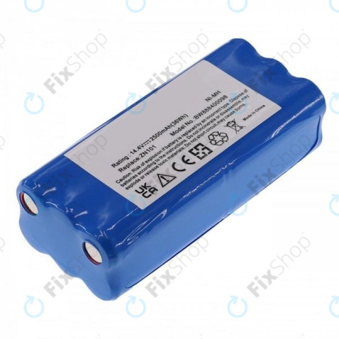 Batteria per Ecovacs Dibea ZN101, K6, L6, Dirt Devil, 0606004, Ni-MH, 2500mAh, 14.4V