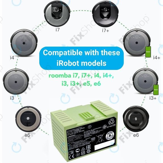 Batteria per iRobot Roomba e-seriess, i-seriess, ABL-D1, 4624864, ABL-D2, Li-Ion, 3000mAh, 14.4V