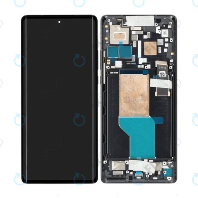Schermo per Motorola Edge 30 Ultra, Interstellar Black, Vetro touch con cornice, 5D68C21260, Genuine Service Pack