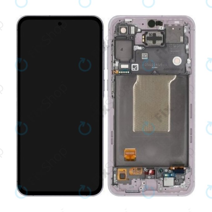 Schermo per Samsung A55 A556B, Awesome Lilac, Vetro touch con cornice, GH82-34305C, Genuine Service Pack