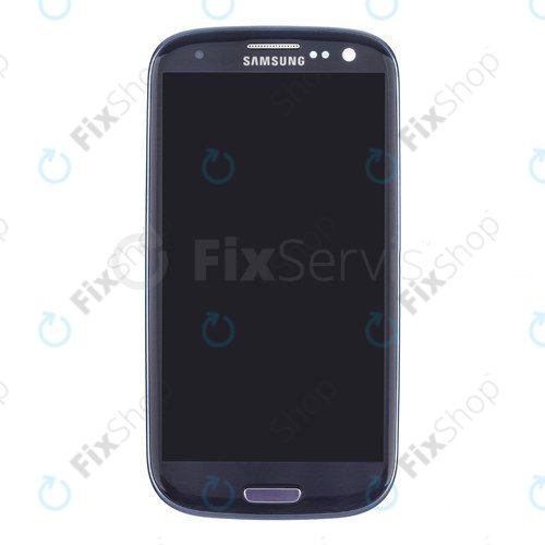 Schermo OLED per Samsung S3 i9300, Pebble Blue, Vetro touch con cornice