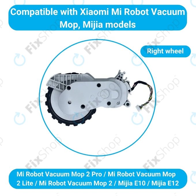 Ruota con motore (destra) per Xiaomi Mijia E10, E12, Mi Robot Vacuum Mop 2 Lite, 2 Pro, White