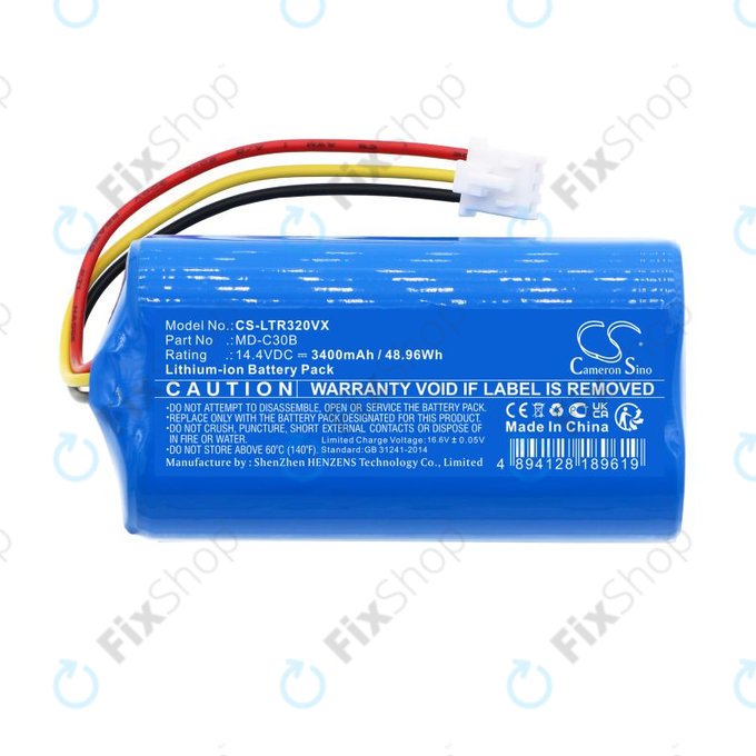 Batteria per Blaupunkt BlueBot XSMART, BPK-VCBB1XB Xboost D071-INR-CH-4S1P, Li-Ion, 3400mAh, 14.4V, HQ