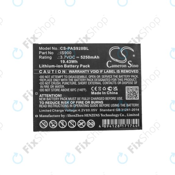Batteria per Pax A920, A920c, IS900, Li-Ion, 5250mAh, 3.7V, HQ