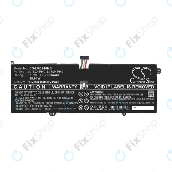 Batteria per Lenovo Yoga C940, L18C4PH0, Li-Pol, 7650mAh, 7.7V, HQ