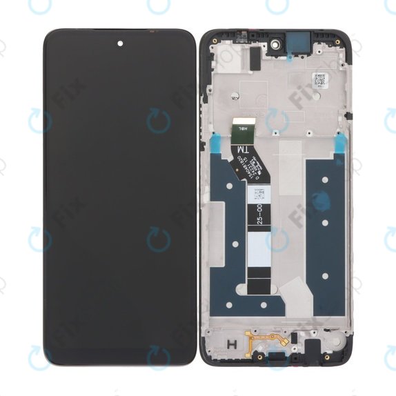 Schermo per Motorola Moto G35 5G, Black, Vetro touch con cornice