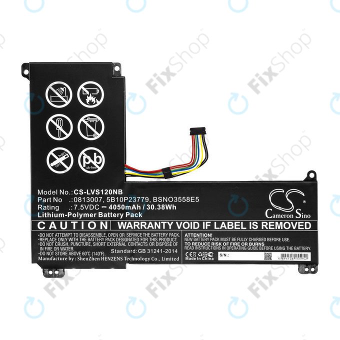 Batteria per Lenovo IdeaPad 120S, 0813007, Li-Pol, 4050mAh, 7.5V, HQ