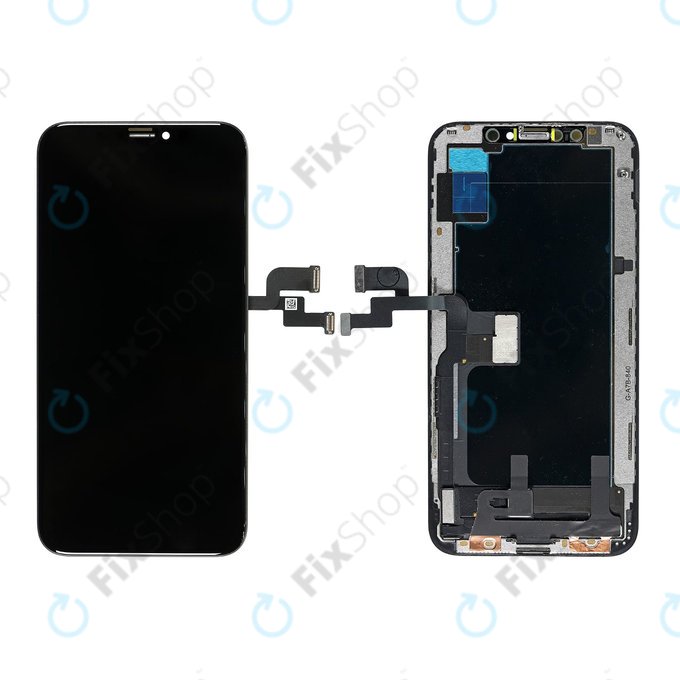 Schermo Soft OLED per iPhone XS, Vetro touch con cornice, FixPremium