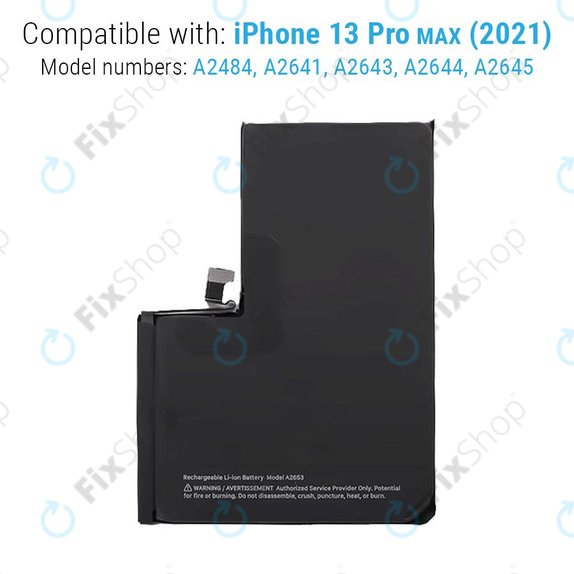 Batteria per iPhone 13 Pro Max, A2653, 4352mAh, Service Pack