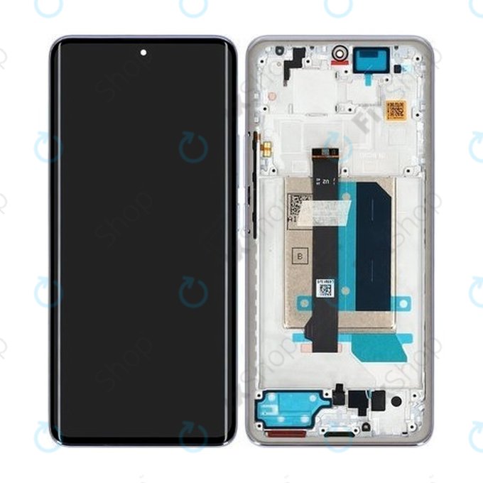 Schermo per Xiaomi Redmi Note 14 Pro+ 5G, Lavender Purple, Vetro touch con cornice, 5600180O16U00, Genuine Service Pack