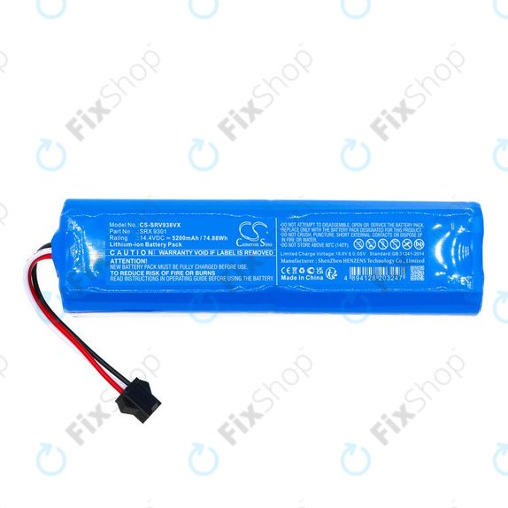 Batteria per Sencor SRV 9350WH, SRX 9301, Li-Ion, 5200mAh, 14.4V, HQ