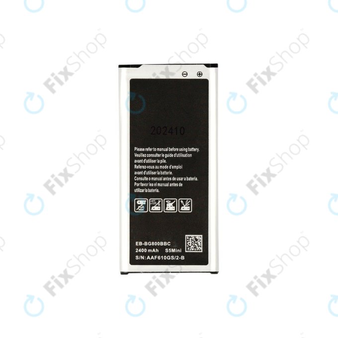 Batteria per Samsung S5 Mini G800F, EB-BG800BBC, 2400mAh