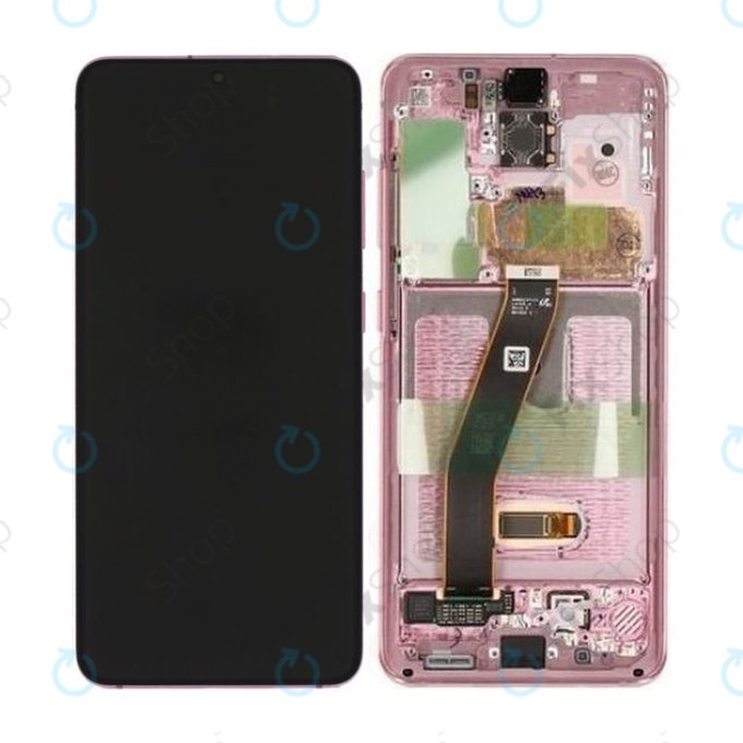 Schermo per Samsung S20 G980F, Cloud Pink, Vetro touch con cornice, GH82-22123C, GH82-22131C, GH82-31432C, GH82-31433C, Genuine Service Pack