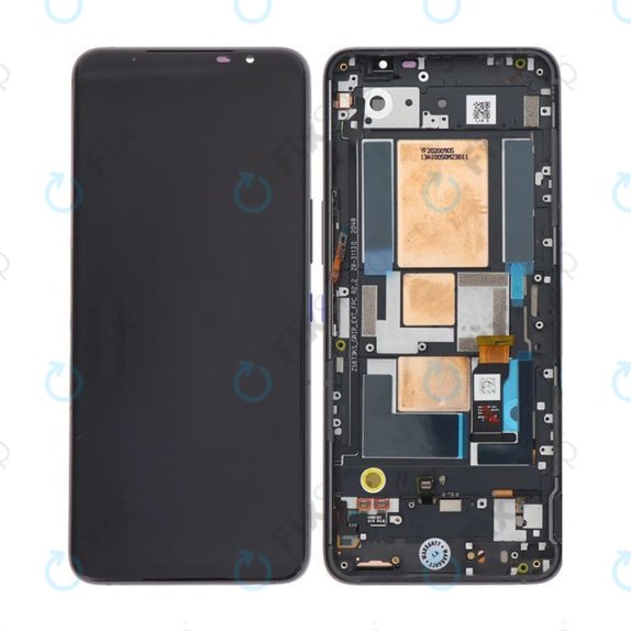 Schermo per Asus ROG Phone 5 ZS673KS, Storm White, Vetro touch con cornice, 90AI0052-R20021, Genuine Service Pack