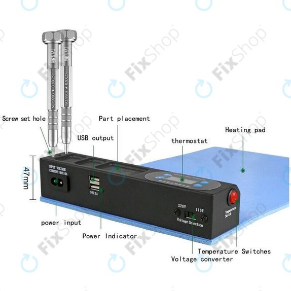 Tappetino riscaldante separatore schermo LCD, Wylie WI-1805