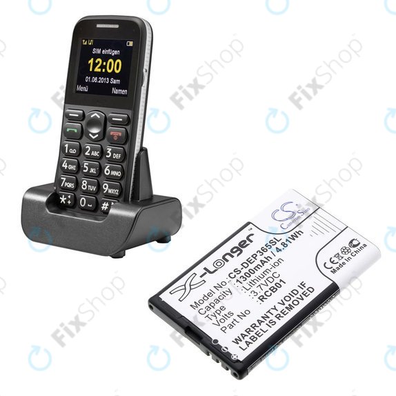 Batteria per Doro Primo 365, RCB01, Li-Ion, 3.7V, 1300mAh, HQ